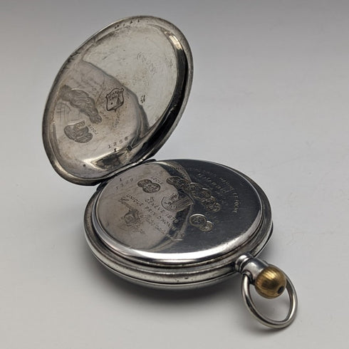 Around 1920 Antique Ulysse Nardin pocket watch silver case works well